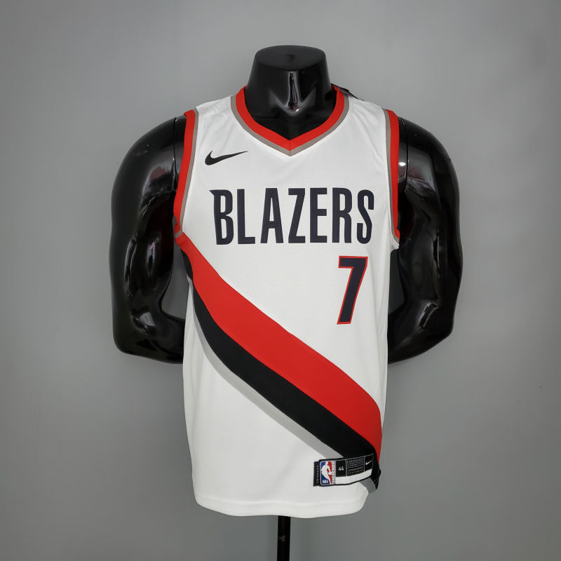 2021 ROY#7 Trail Blazers Home White NBA Jersey S-XXL