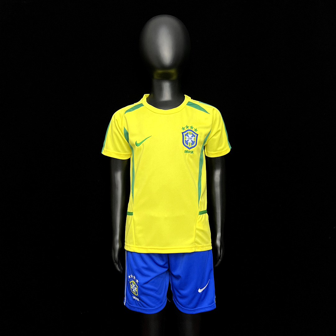 Retro 2002 Brazil home kids 16-28