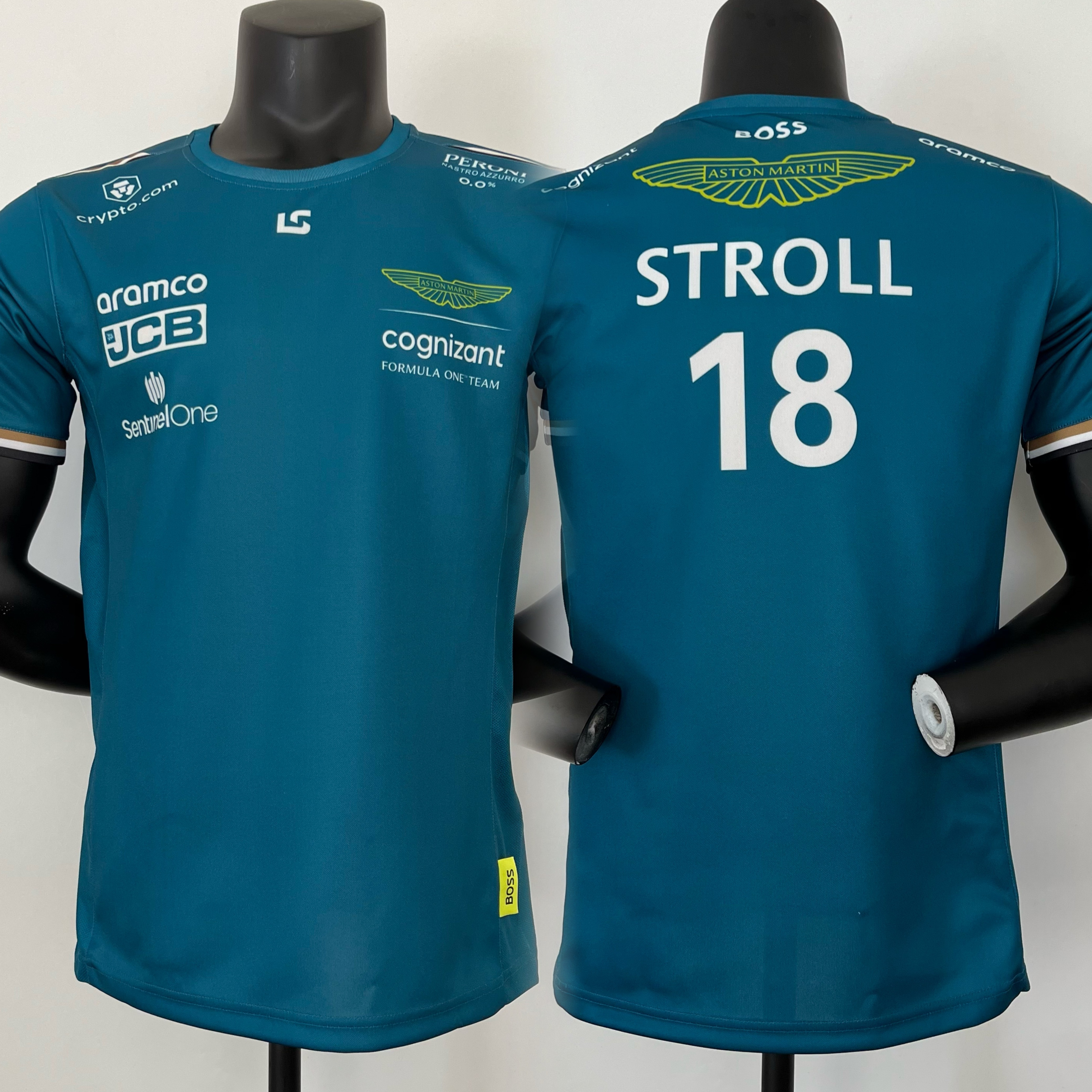 2023 Aston Martin F1 green 18#stroll t shirt