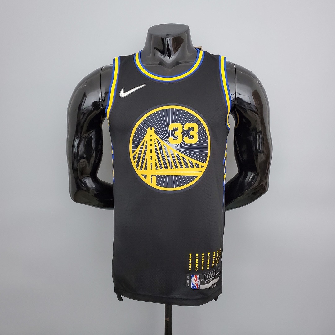 2022 75th Anniversary Wiseman#33 Warriors City Edition Black NBA Jersey S-XXL