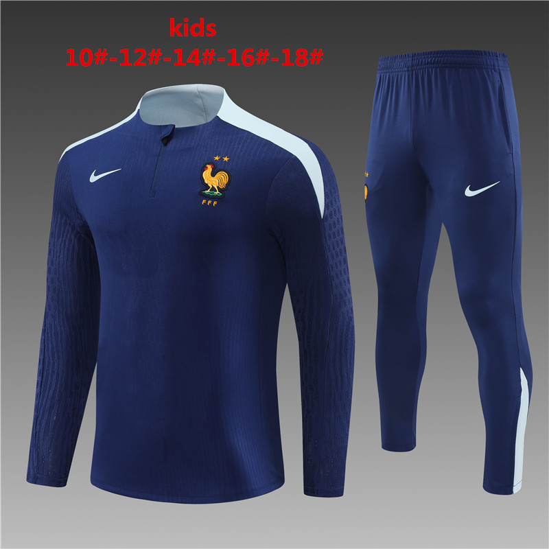 2024 France Kids Long Sleeve Training Suit Yupoo