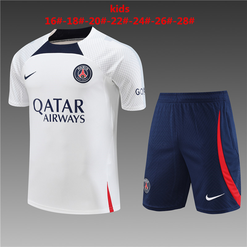 23-24 Paris Short Sleeve Kids Tracksuit Yupoo