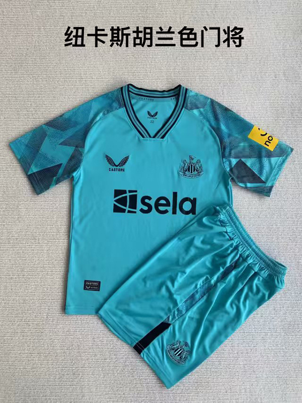 23-24 Newcastle United Goalkeeper Kids Blue Soccer Jerseys Yupoo
