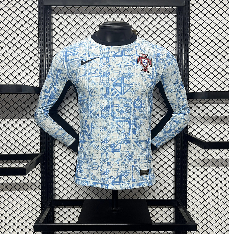 2024 Portugal Away Player Version Long Sleeve Soccer Jerseys Yupoo
