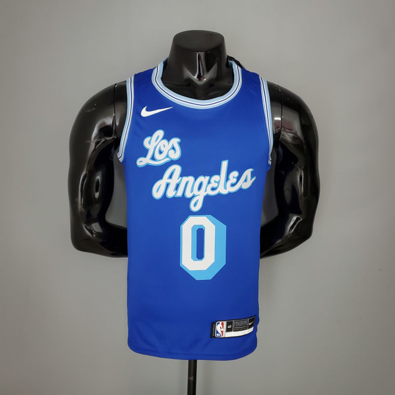 2021 KUZMA #0 Lakers Retro Blue NBA Jersey S-XXL