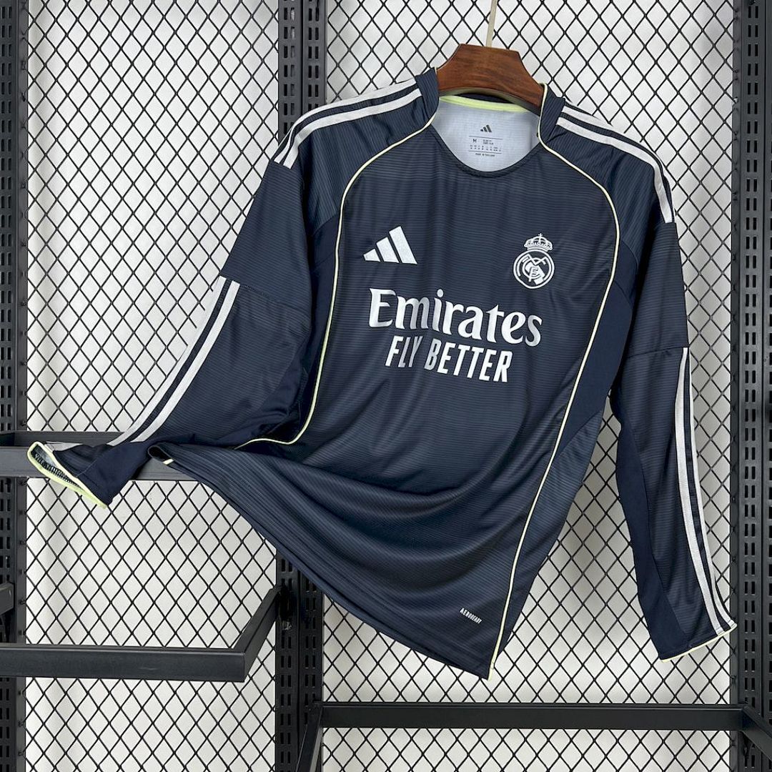 Real Madrid 2025/26 Away Long Sleeves Jersey