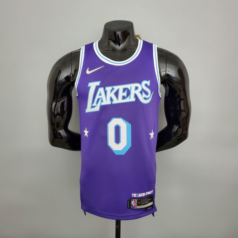 2022 75th Anniversary WESTBROOK#0 Lakers City Edition Purple NBA Jersey S-XXL