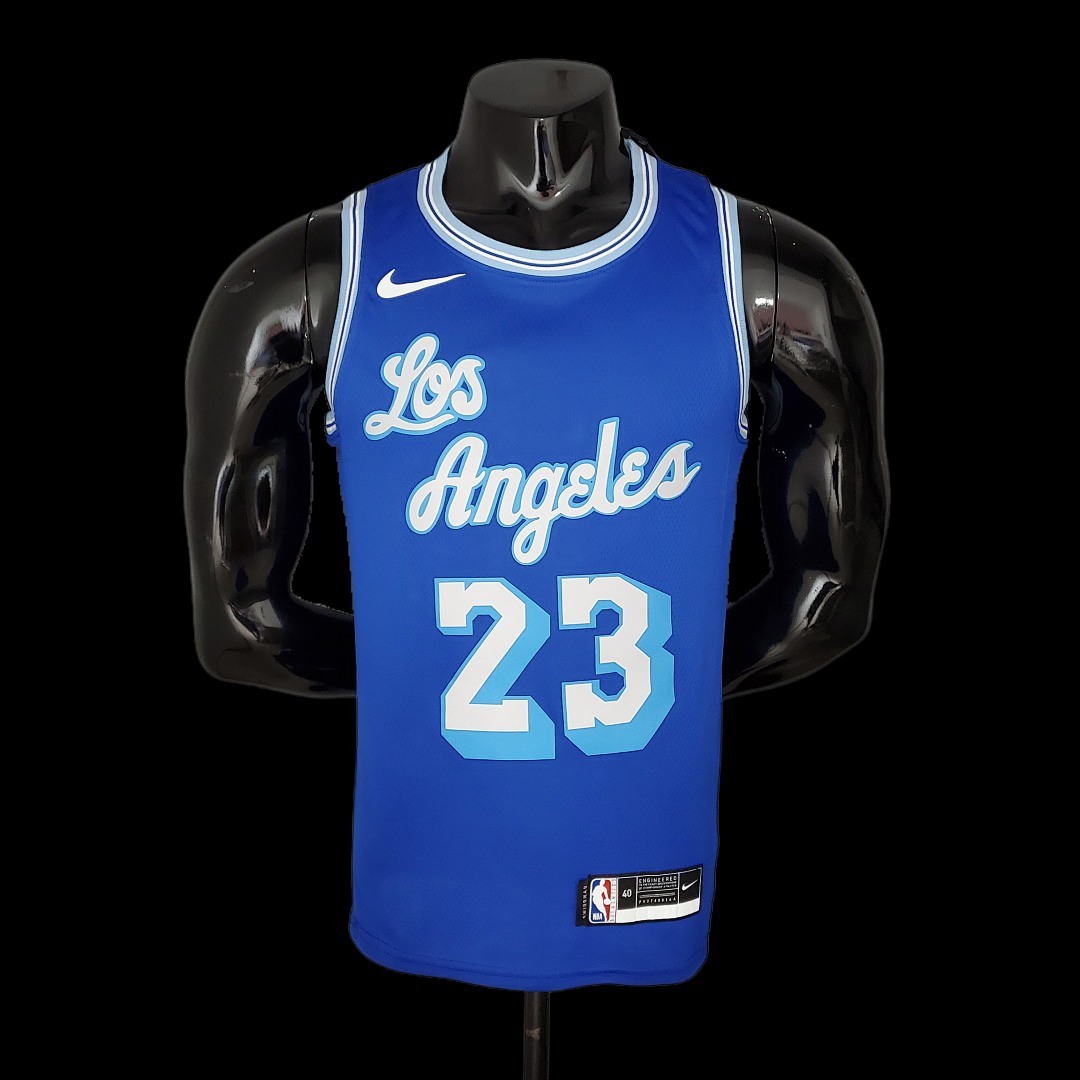 2021 James #23 Lakers Retro Blue NBA Jersey S-XXL