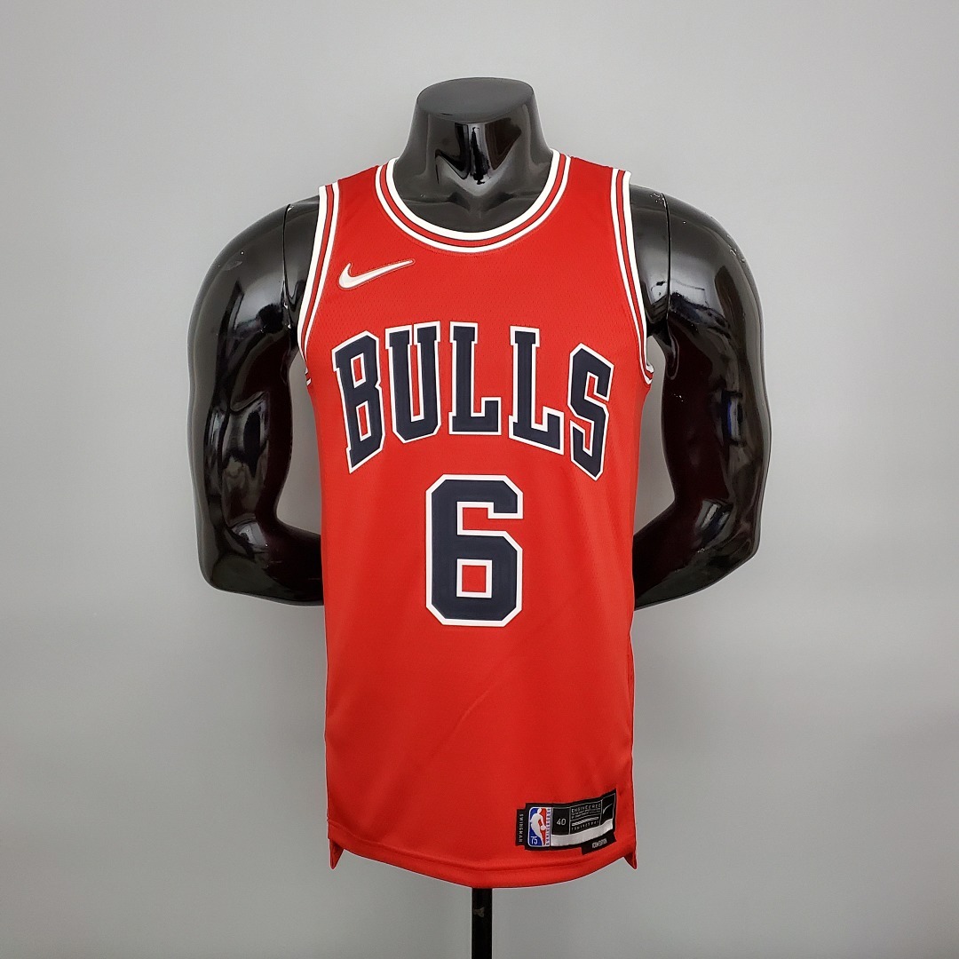 75th Anniversary CARUSO#6 Bulls Red NBA Jersey S-XXL