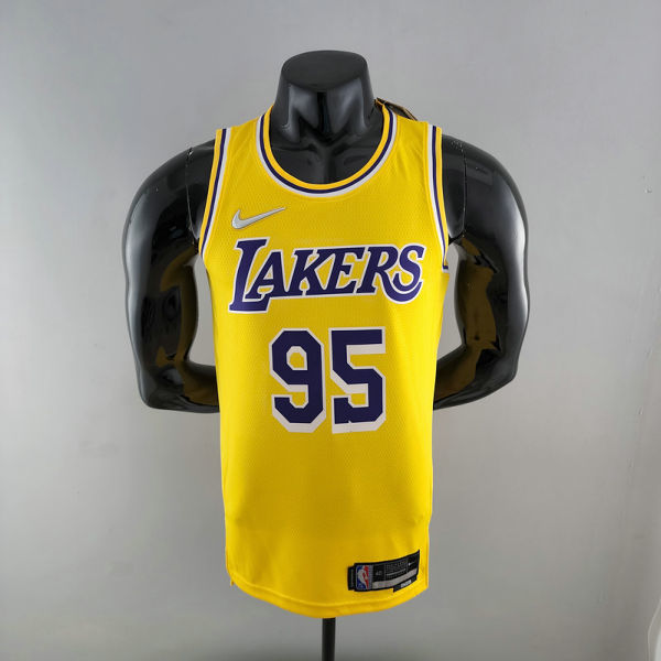 75th Anniversary TOSCANO #95 Los Angeles Lakers Yellow NBA Jersey S-XXL
