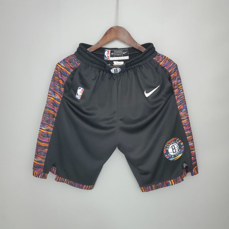 Brooklyn Nets City version black NBA shorts Size S-XXL