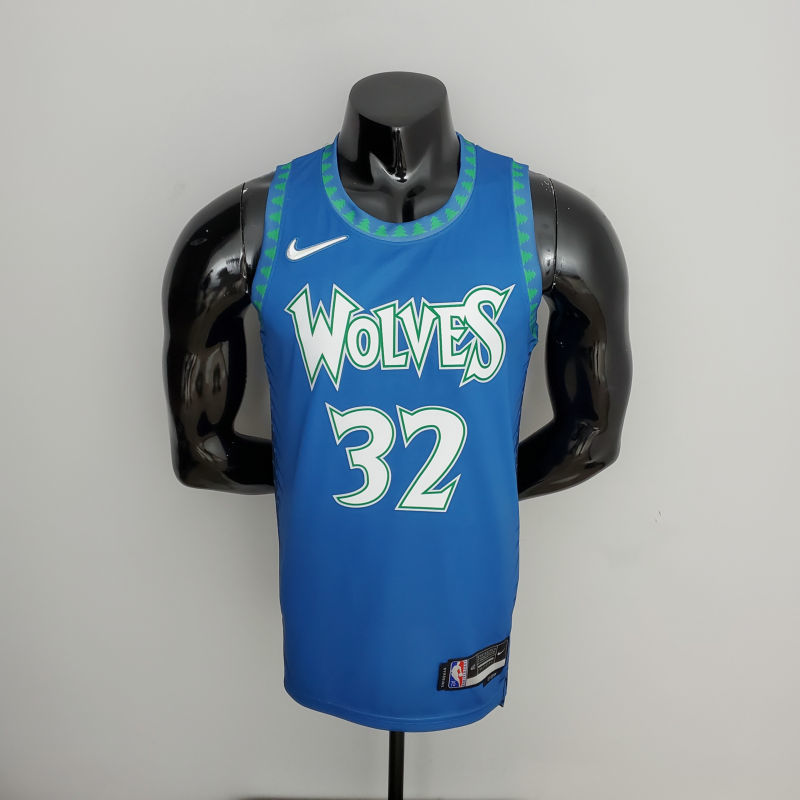 75th Anniversary 2202 Season TOWNS#32 Minnesota Timberwolves City Edition Blue NBA Jersey S-XXL