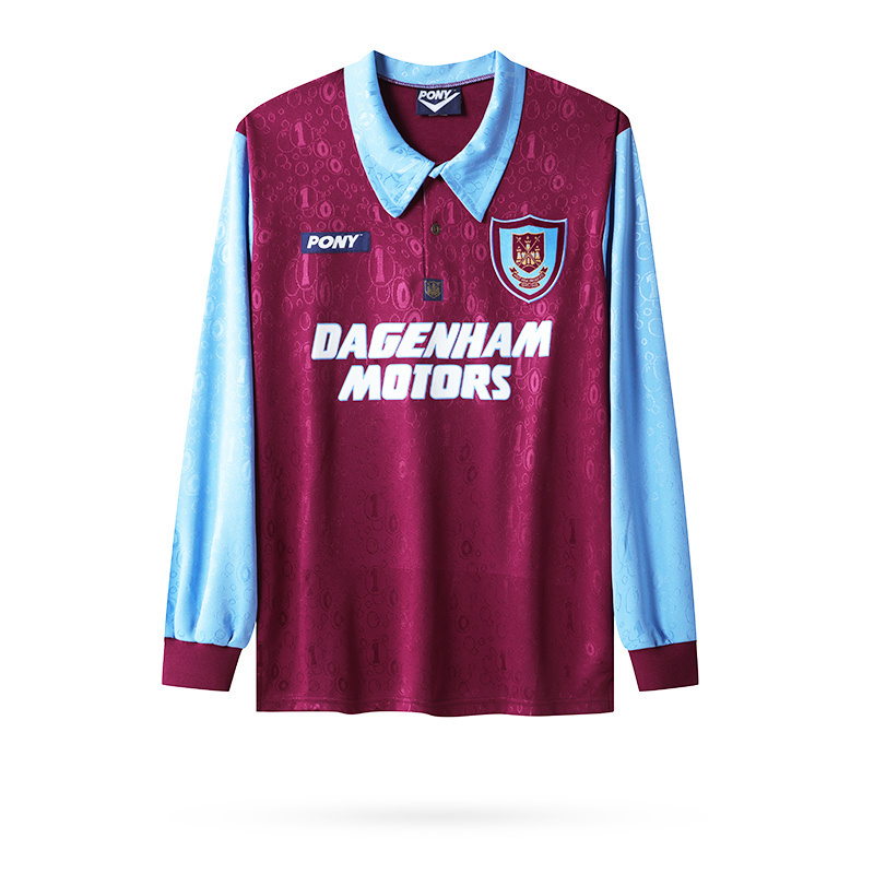 1995-97 West Ham United Home Retro Long Sleeve Soccer Jerseys Yupoo