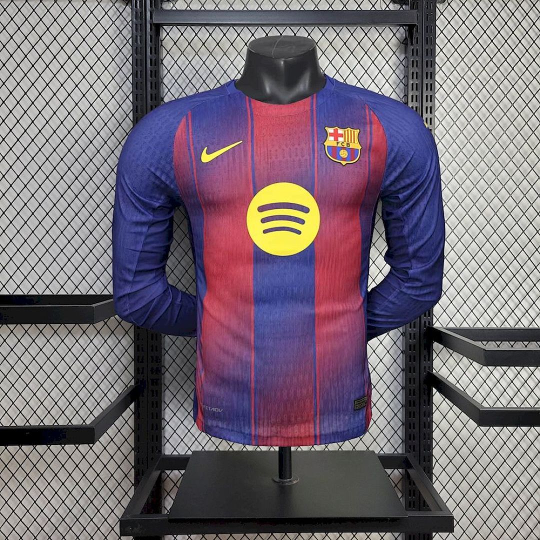 Barcelona 2025/26 Home Long Sleeves Jersey Player Version