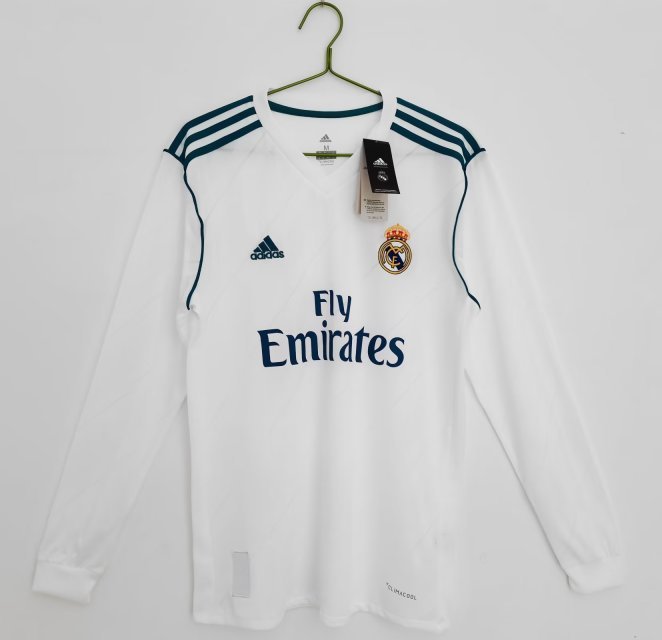 2017-18 Real Madrid Home Retro Long Sleeve Soccer Jerseys Yupoo