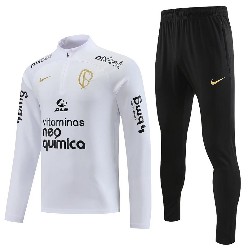 23-24 Corinthians White Long Sleeve Training Suit Yupoo