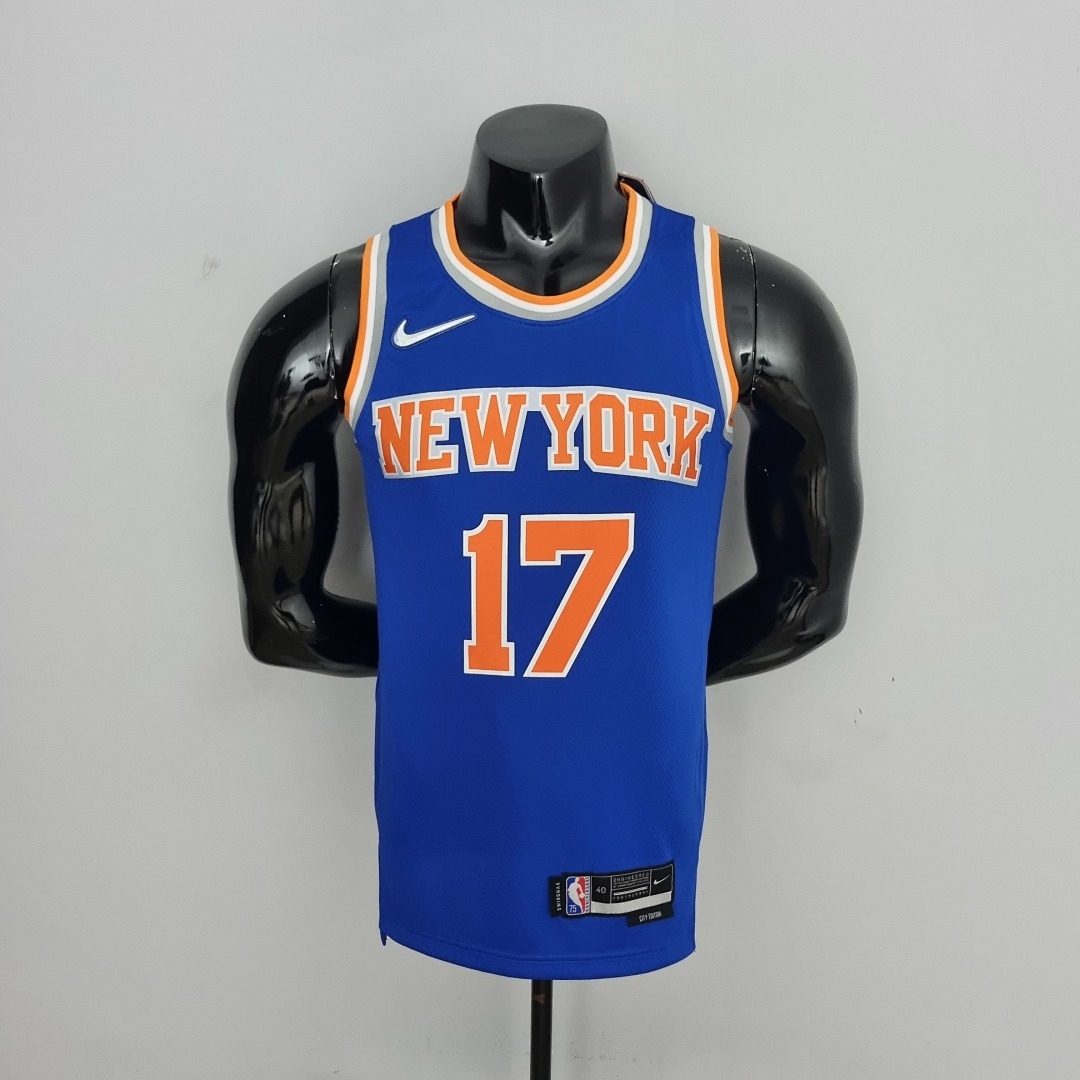 75th Anniversary Lin #17 New York Knicks Blue NBA Jersey S-XXL