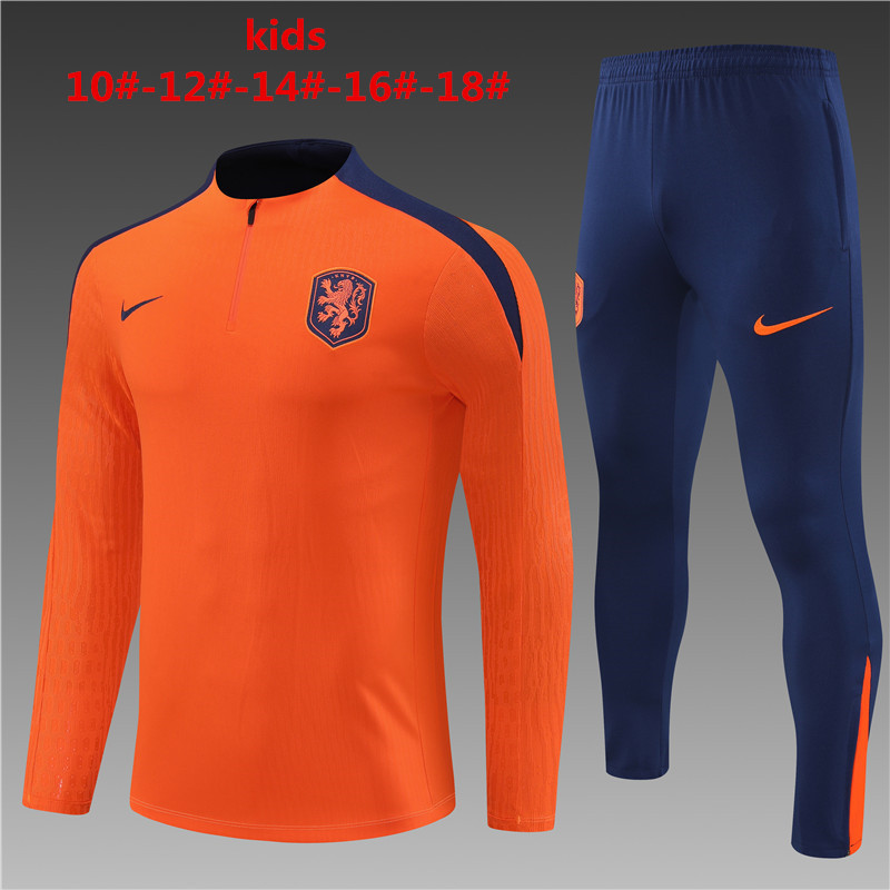 2024 Netherlands Kids Player Long Sleeve Training Suit Yupoo
