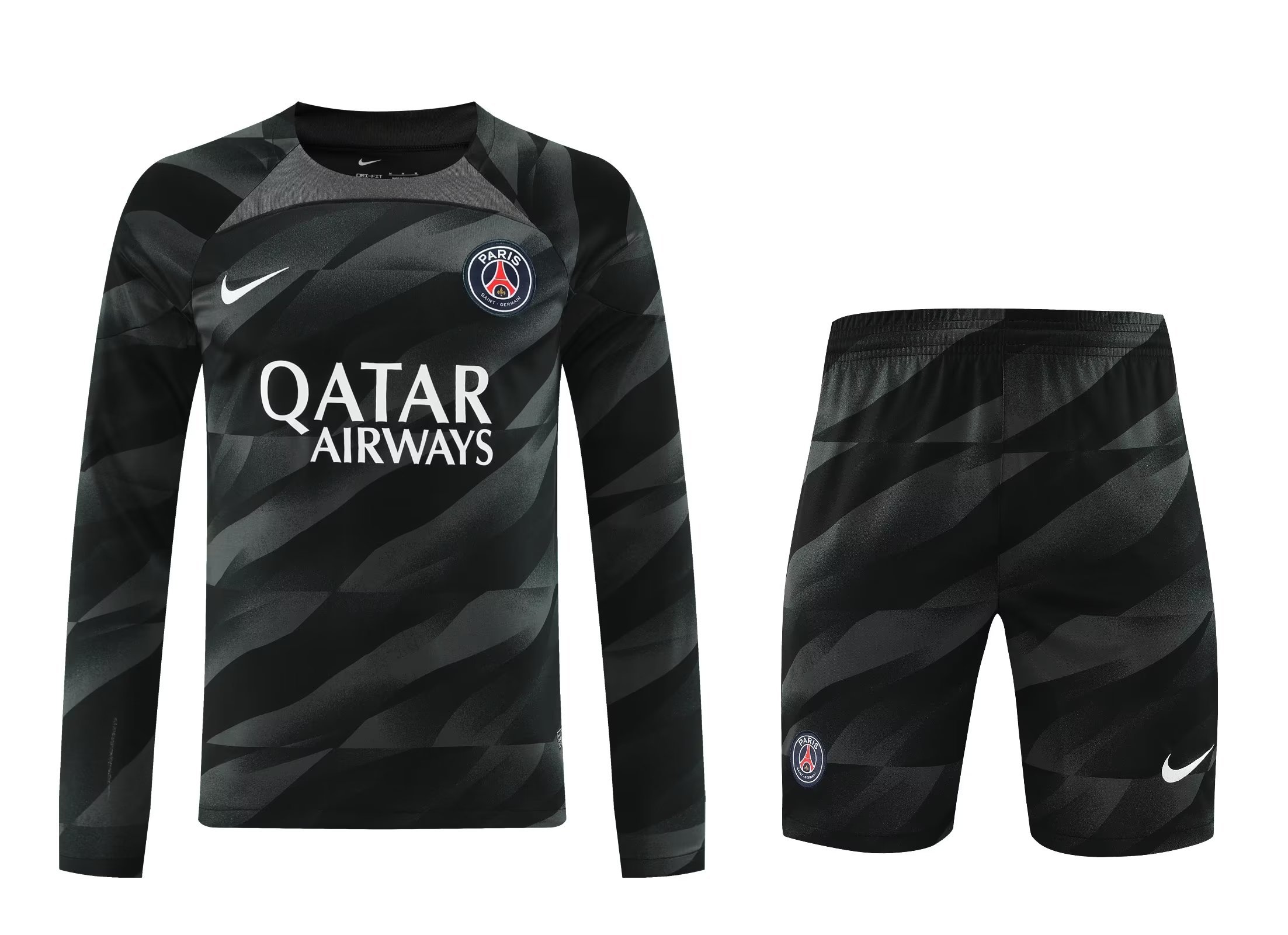 23-24 Paris Goalkeeper Black Long Sleeve Soccer Jerseys Yupoo
