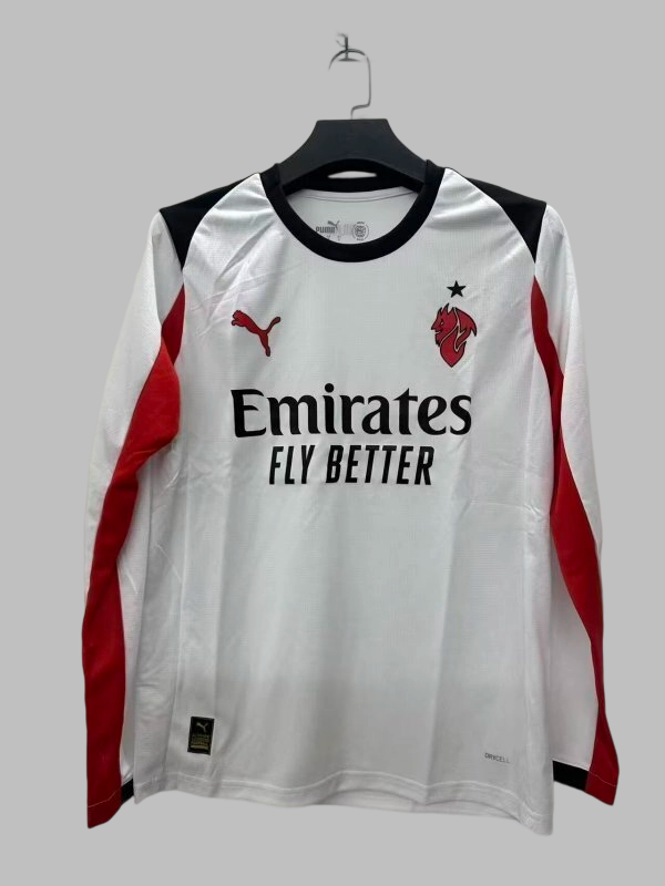 25-26 AC Milan Away Long Sleeve Cheap Soccer Jerseys Yupoo