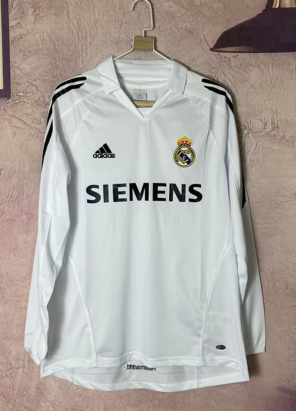 05-06 Real Madrid Home Retro Long Sleeves Soccer Jerseys Yupoo