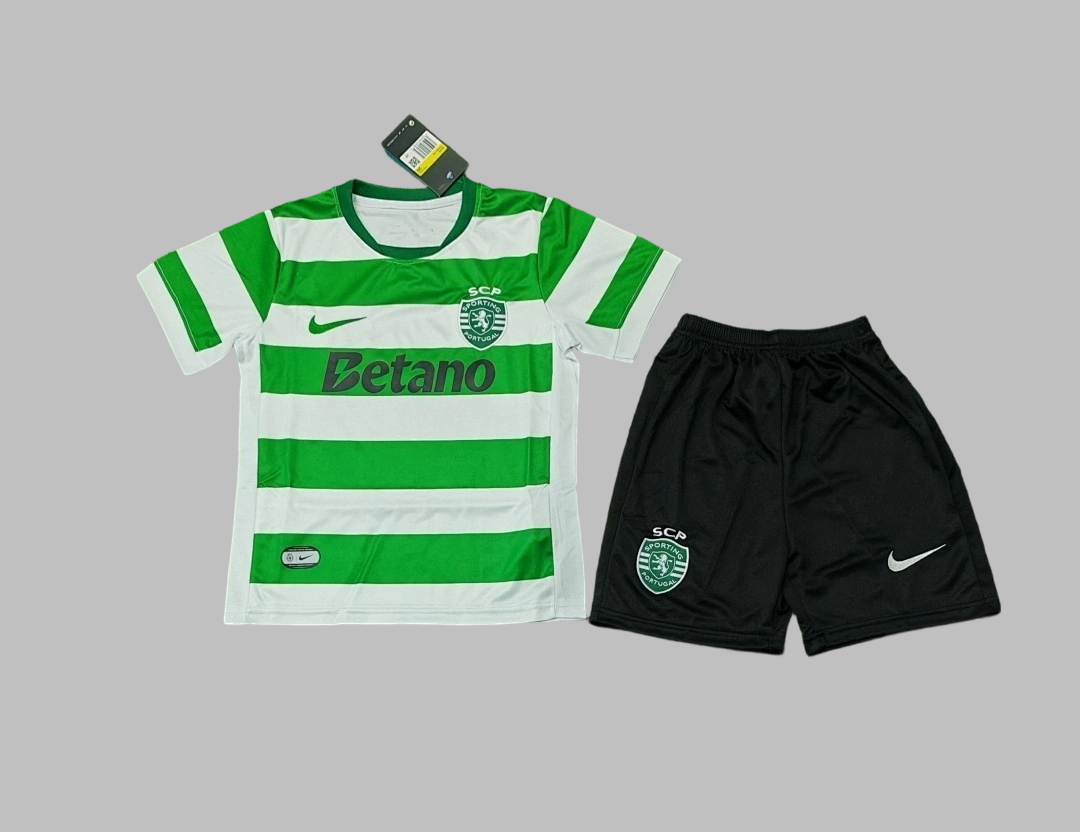 25-26 Sporting Lisbon Home Kids Cheap Soccer Jerseys Yupoo