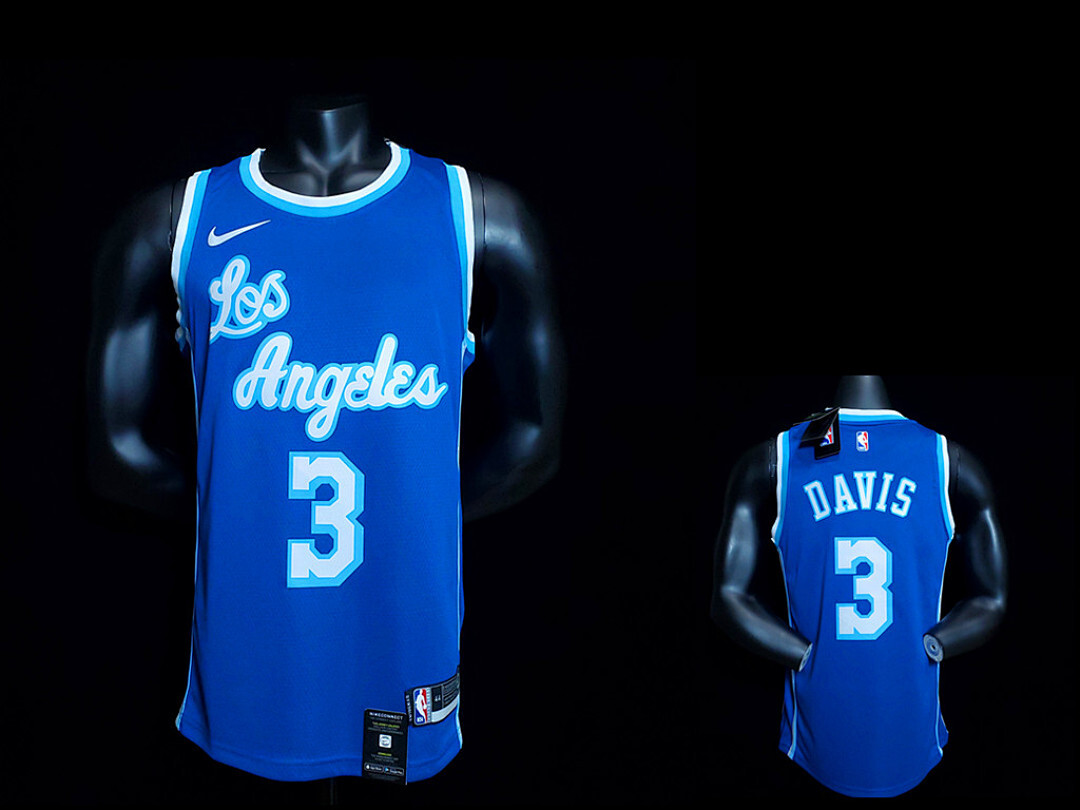 New DAVIS #3 Lakers Bule NBA jersey Size:XS-XXL Nike connect recognition