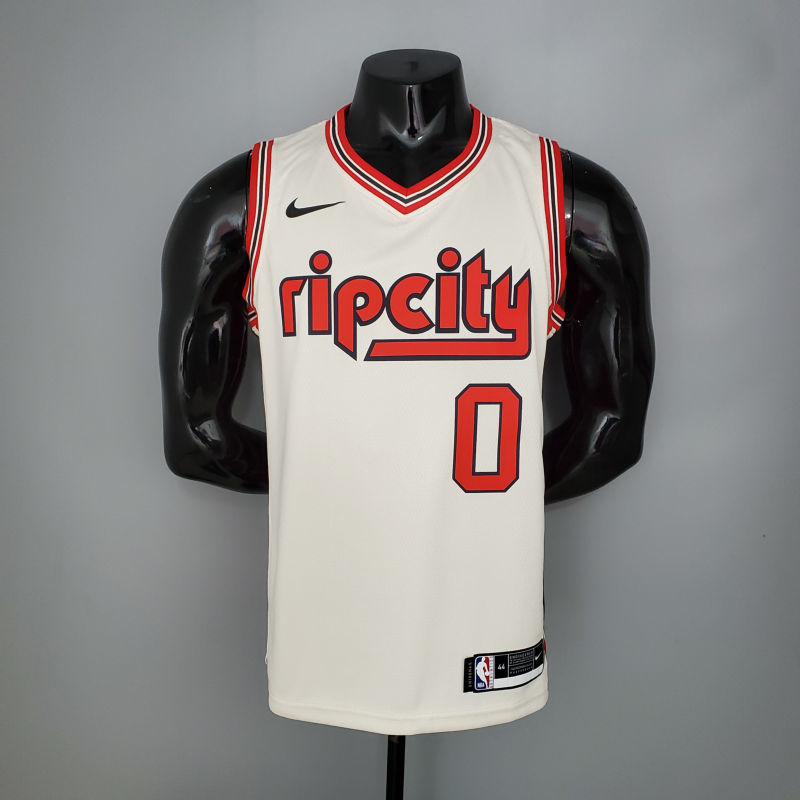 LILLARD#0 Portland Trail Blazers Beige NBA Jersey S-XXL