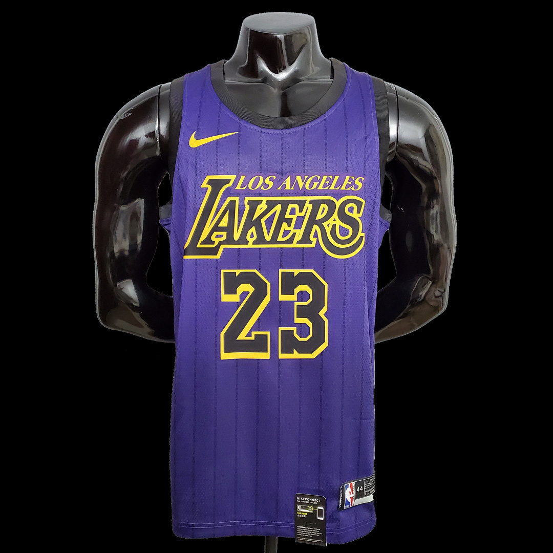 James #23 Lakers Round neck purple NBA jersey SizeXS-XXL Nike connect recognition
