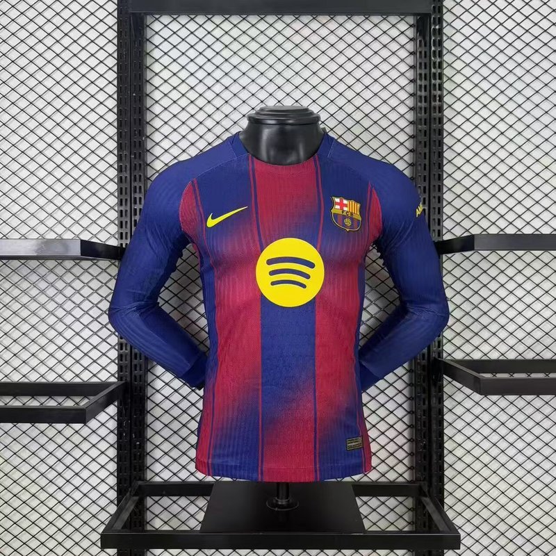25-26 Barc Home Long Sleeve Cheap Soccer Jerseys Yupoo