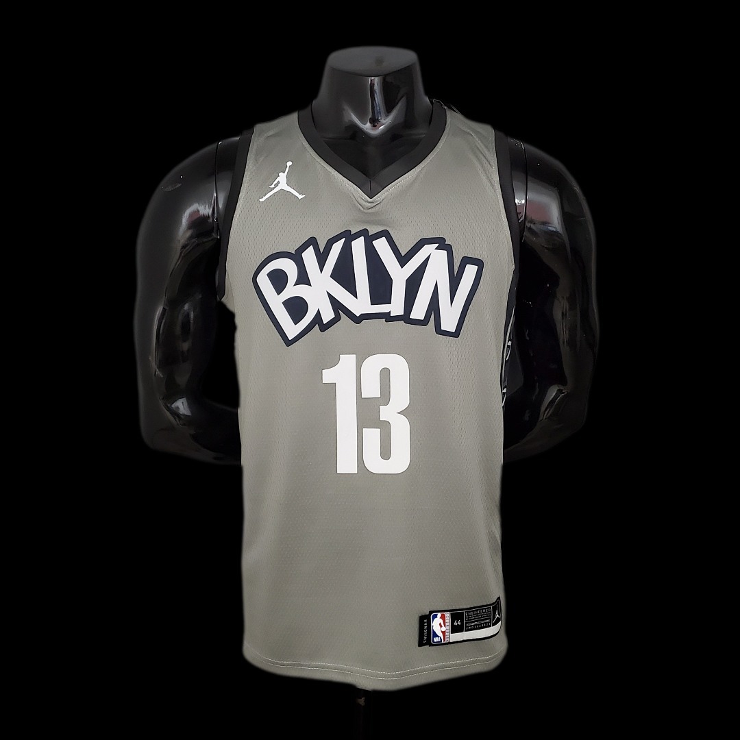 Harden#13 Brooklyn Nets City Edition Gray NBA Jersey Size: S-XXL