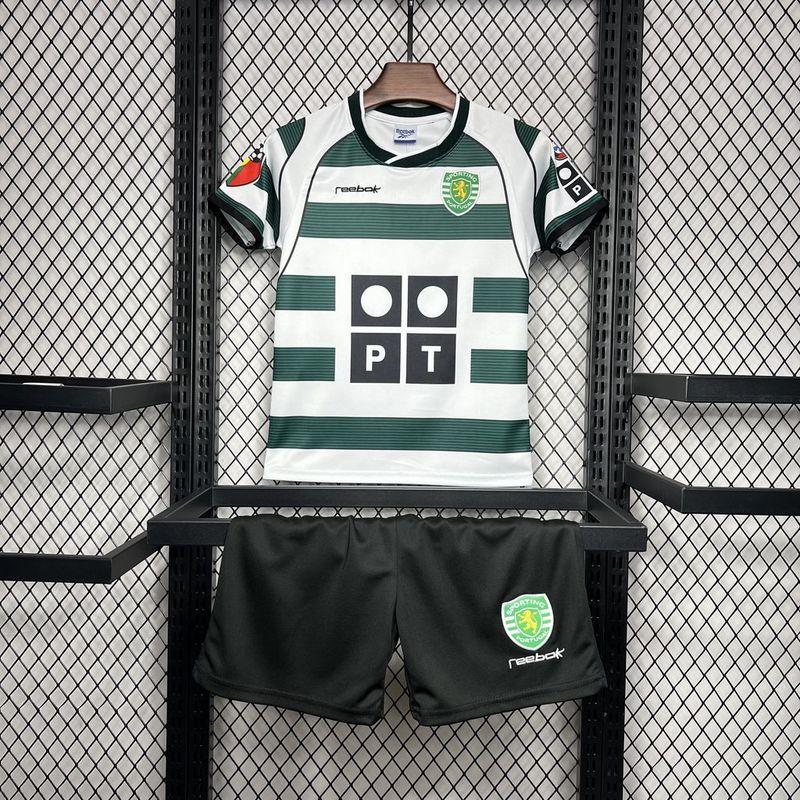 01-03 Sporting Lisbon Home Retro Kids Soccer Jerseys Yupoo