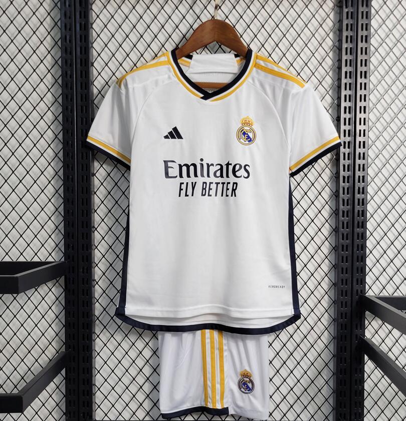 23-24 Real Madrid Home Kids Soccer Jerseys Yupoo