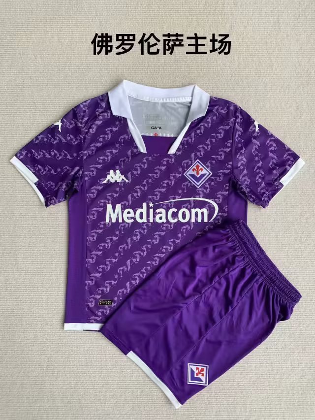 23-24 Fiorentina Home Kids Soccer Jerseys Yupoo
