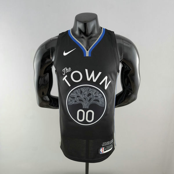 2020 KUMINGA#00 Warriors City Edition Black and Grey NBA Jersey S-XXL