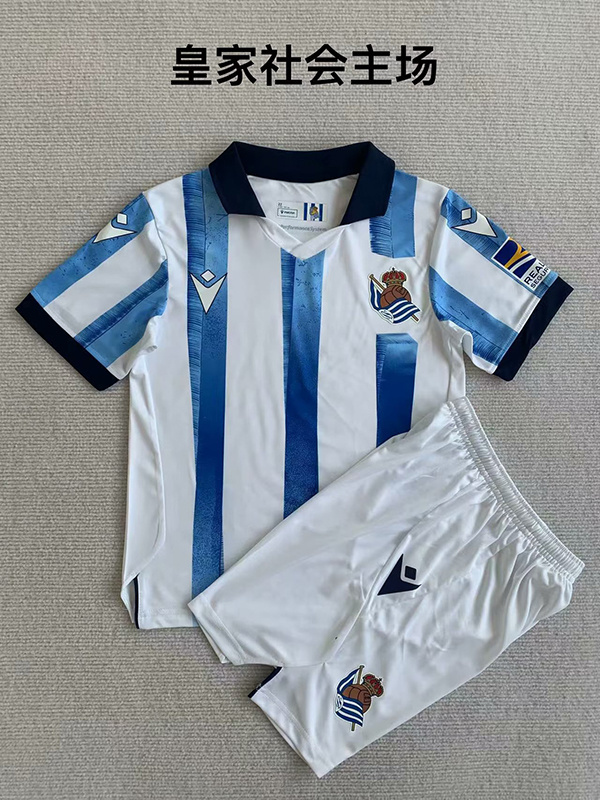 23-24 Real Sociedad Home Kids Soccer Jerseys Yupoo