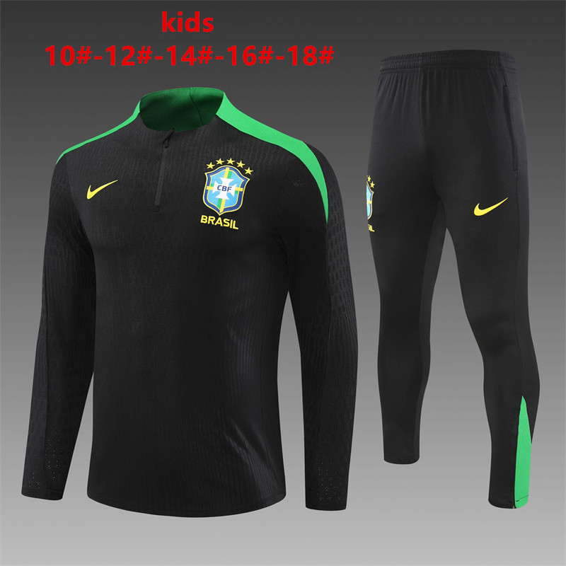2024 Brazil Kids Long Sleeve Training Suit Yupoo
