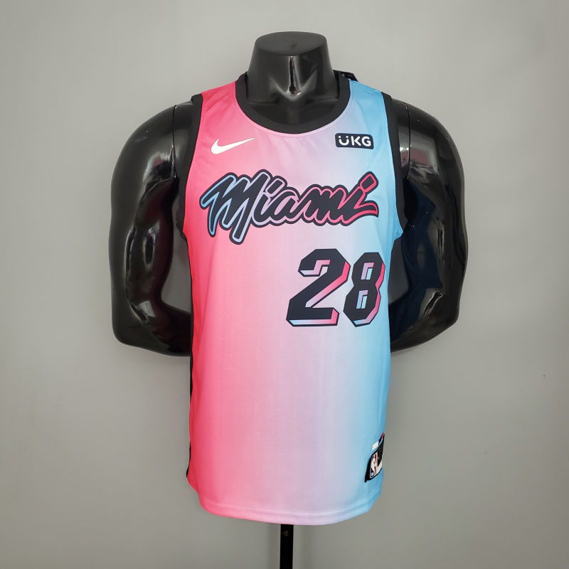 New Miami Heat IGUODALA#28 City Edition Pink Blue Gradient Color S-XXL (support customization)