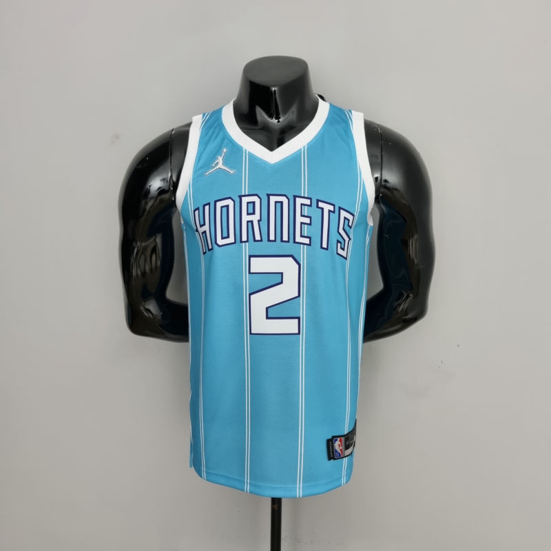 75th Anniversary Ball #2 Charlotte Hornets Blue NBA Jersey S-XXL