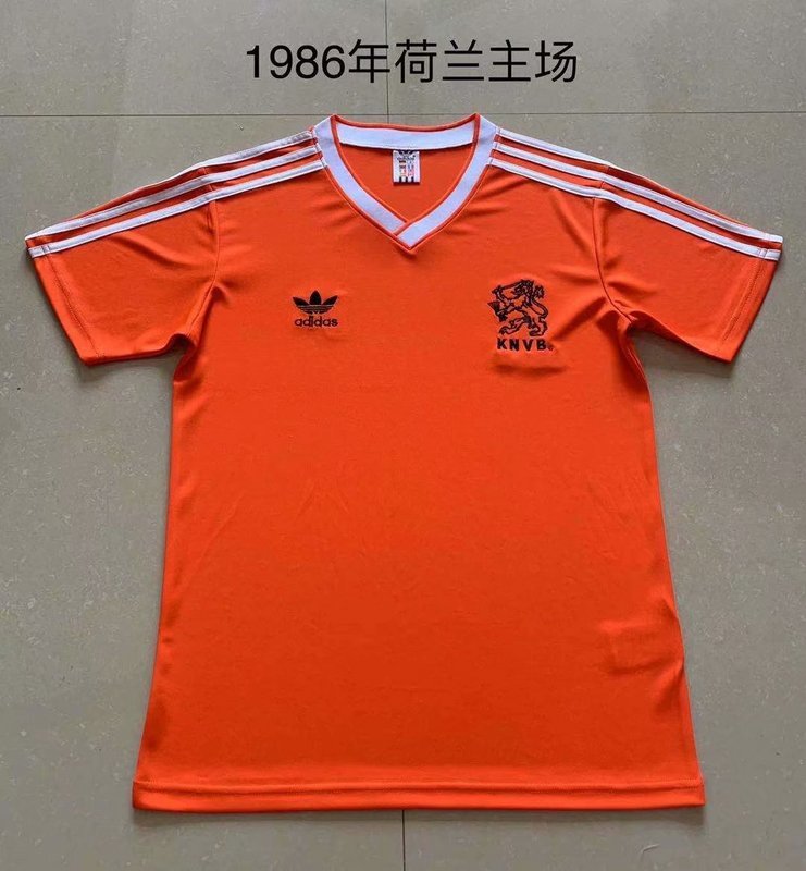1986 Netherlands Home Retro Soccer Jerseys