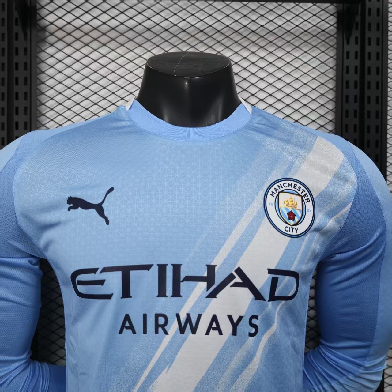 25-26 Manchester City Home Kit Player Version Sino Shirt Long Sleeve AAAAJersey Dropship Yupoo 1