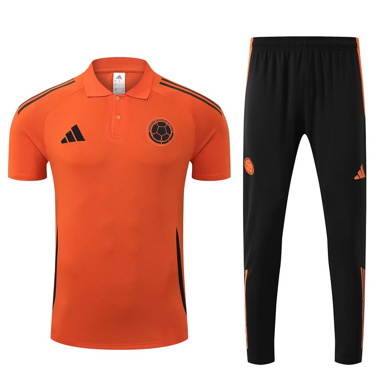 25-26 Colombia Orange POLO Training Kits Football Tracksuits