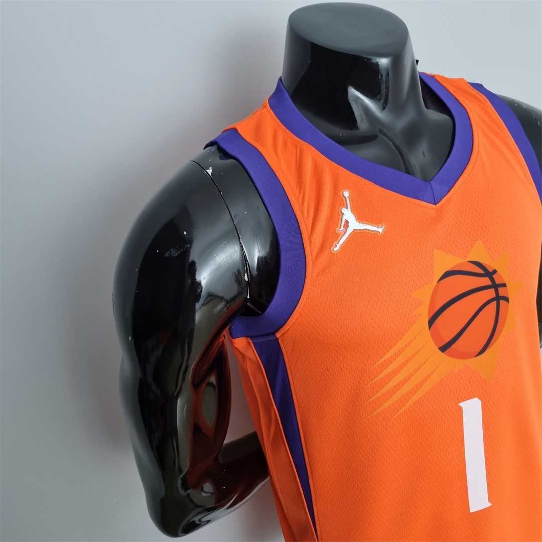 75th Anniversary BOOKER#1 Phoenix Suns Jordan Theme Orange NBA Jersey 2