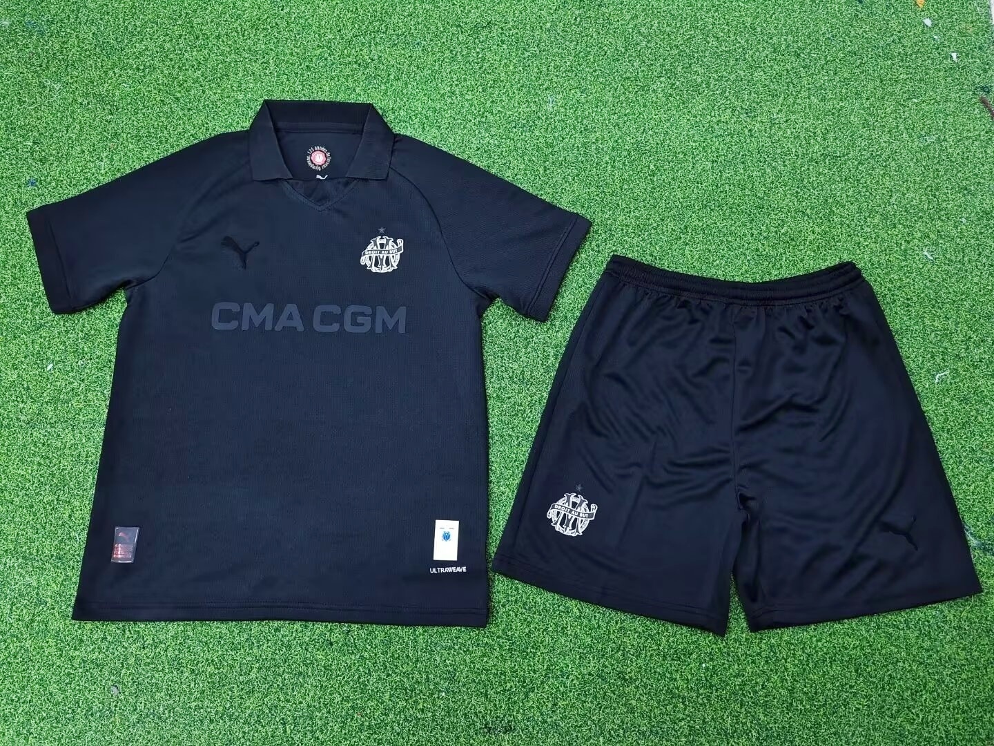 24-25 Marseille 125-Year Anniversary Black Kids Kits Youth Apparels AAAAJersey Supplier Yupoo