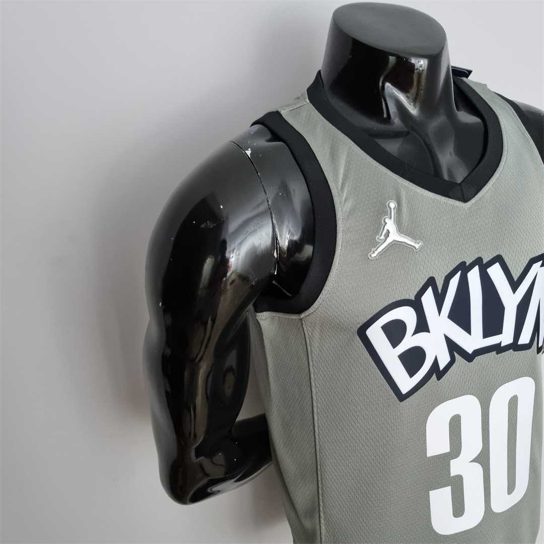 75th Anniversary Curry #30 Brooklyn Nets City Edition Gray NBA Jersey 1