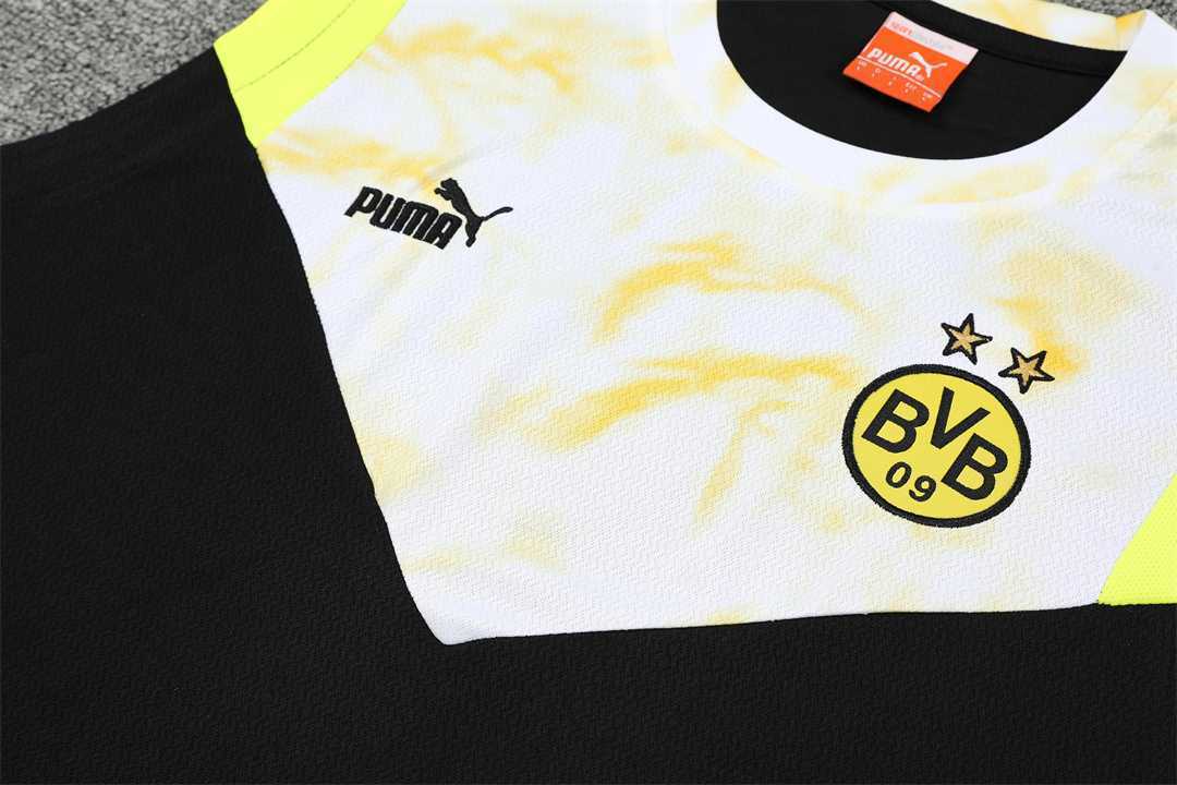 22-23 Dortmund vest training suit kit black and white 3