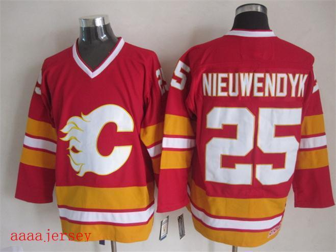 Calgary Flames retro ice hockey jersey M-3XL 卡加利火焰队复古冰球服 4