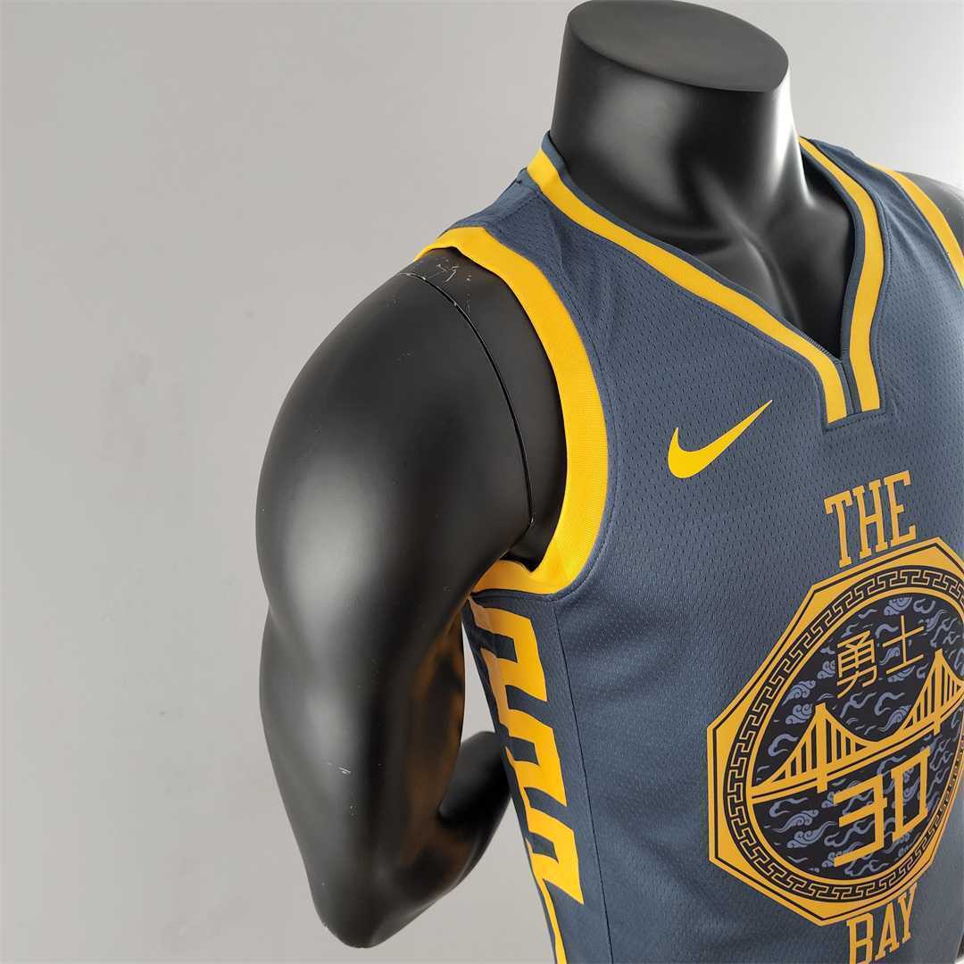 2018 Curry#30 Golden State Warriors Grey NBA Jersey 6