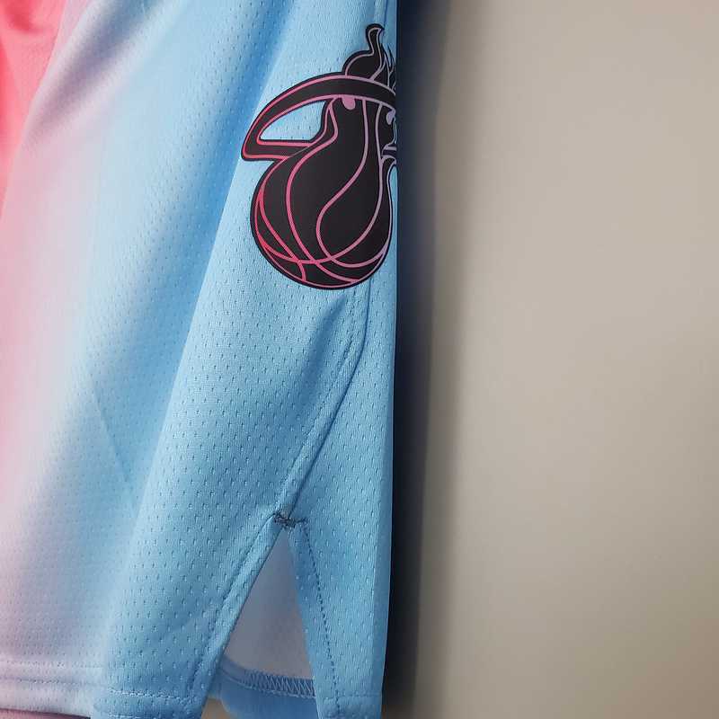 New Miami Heat Shorts City Edition Pink Blue Gradient Color 3