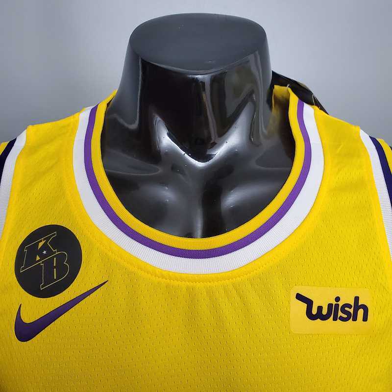 Bryant #24 Lakers Commemorative Edition Round neck yellow 2
